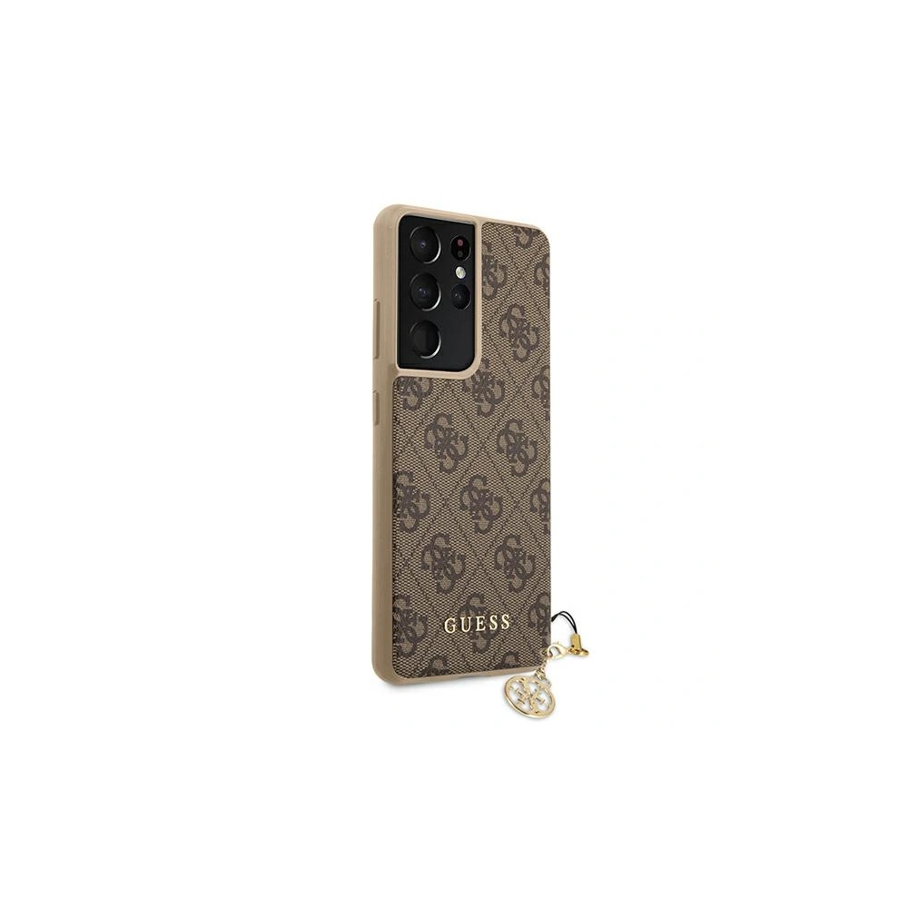 Etui Guess GUHCS21LGF4GBR Samsung Galaxy S21 Ultra brązowy/brown hardcase 4G Charms Collection