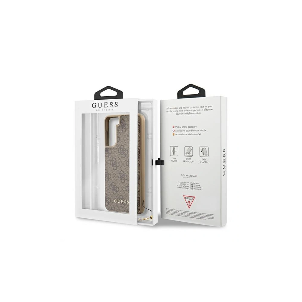Etui Guess GUHCS21SGF4GBR Samsung Galaxy S21 brązowy/brown hardcase 4G Charms Collection