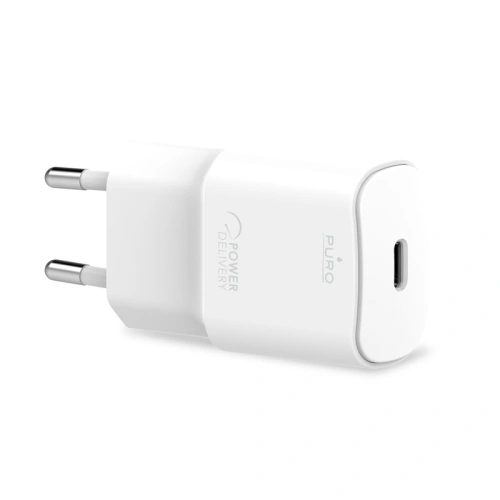 Kup PURO Weißes Mini-Schnellreise-Ladegerät USB-C Power Delivery 20W (weiß) - PUR415WHT - {ean13} - Sklep Home Screen