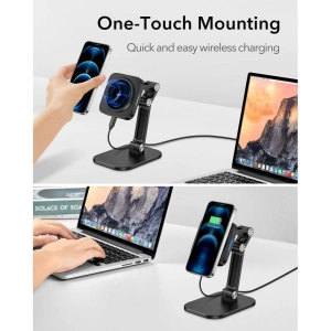 Kup Uchwyt z ładowarką bezprzewodową ESR Halolock Magnetic MagSafe Adjustable Wireless Charger Stand Black - ESR308BLK - {ean13} - Sklep Home Screen