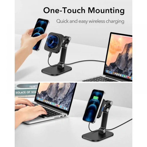 Kup Uchycení s bezdrátovou nabíječkou ESR Halolock Magnetic MagSafe Nastavitelný Bezdrátový Nabíjecí Stojan Černý - ESR308BLK - {ean13} - Sklep Home Screen