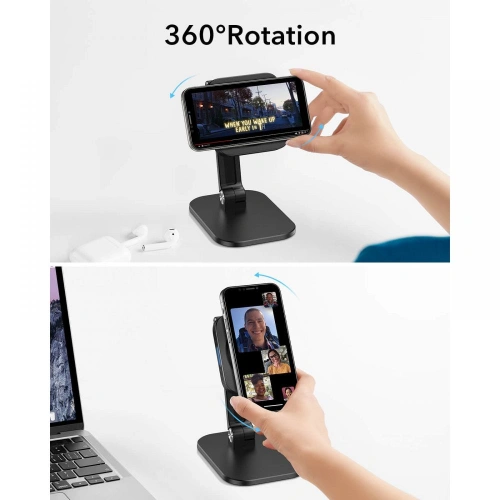 Kup ESR Halter für kabelloses Ladegerät Halolock Magnetic MagSafe Adjustable Wireless Charger Stand Black - ESR308BLK - {ean13} - Sklep Home Screen