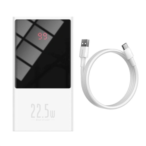 Buy Powerbank Baseus Super Mini, 10000mAh, USB + USB-C, SCP, QC 3.0, PD, 22.5W (white) - BSU2677WHT - {ean13} - Home Screen Store Europe