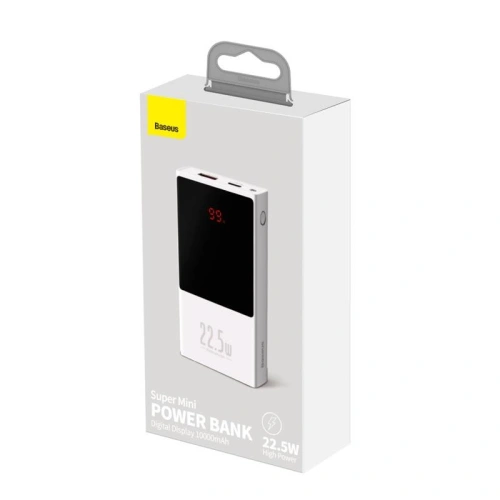 Kup Powerbank Baseus Super Mini, 10000mAh, USB + USB-C, SCP, QC 3.0, PD, 22.5W (bílý) - BSU2677WHT - {ean13} - Sklep Home Screen