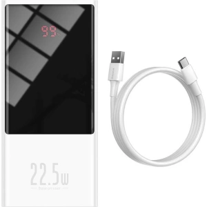 Powerbank Baseus Super Mini, 20000mAh, USB + USB-C, SCP, QC 3.0, PD, 22.5W (biały)