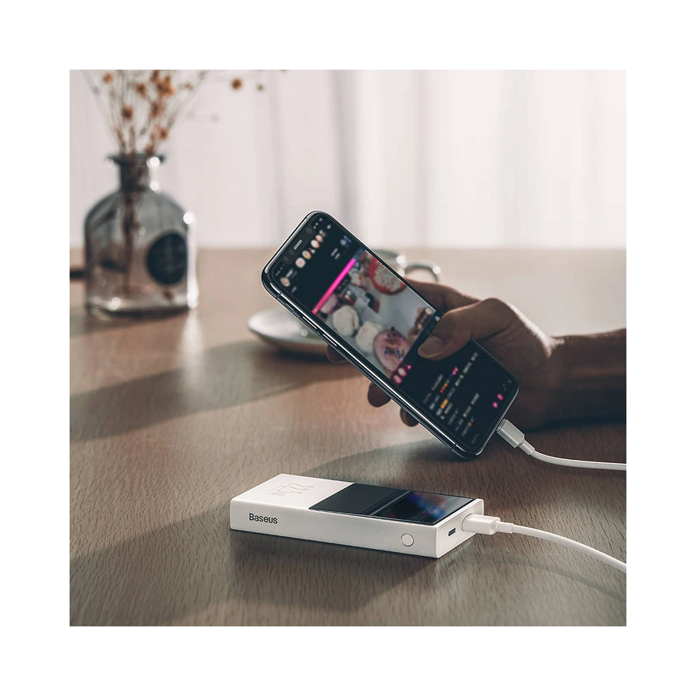 Powerbank Baseus Super Mini, 20000mAh, USB + USB-C, SCP, QC 3.0, PD, 22.5W (biały)