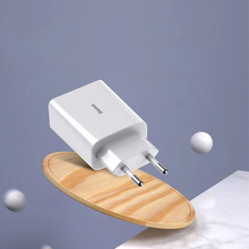 Kup Szybka ładowarka sieciowa Baseus Speed Mini 2xUSB QC 3.0 18W (biała) - BSU1650WHT - {ean13} - Sklep Home Screen