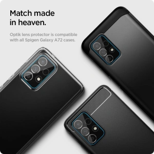 Kup Spigen Samsung Gehärtetes Kameraglas Optik Kameraobjektiv Galaxy A72 Schwarz - SPN1608BLK - {ean13} - Sklep Home Screen