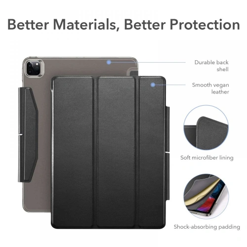 Kup Etui ESR Ascend Trifold Apple iPad Pro 12.9 2021 (5. generație) Gri + Sticlă temperată - ESR311GRY - {ean13} - Sklep Home Screen