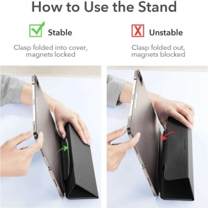 Etui ESR Ascend Trifold Apple iPad Pro 12.9 2021 (5. generace) Šedá + Tvrzené sklo