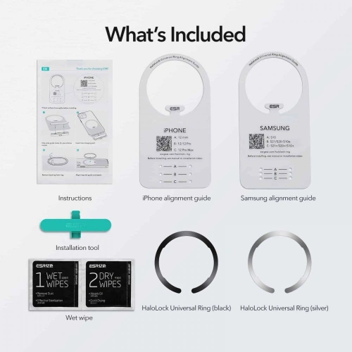 Kup Mágneses gyűrűk ESR Halolock MagSafe Universal Magnetic Gyűrű Fekete és Ezüst - ESR313 - {ean13} - Sklep Home Screen