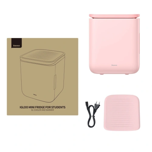 Kup Mini frigider Baseus Igloo cu funcție de încălzire, 6L, 230V (roz) - BSU2680PNK - {ean13} - Sklep Home Screen