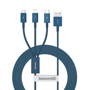 Kup Baseus 1.2m USB 3-in-1-Kabel Superior Series, USB zu micro USB / USB-C / Lightning, 3.5A, (blau) - BSU2681BLU - {ean13} - Sklep Home Screen