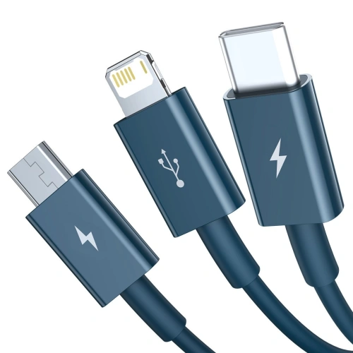 Kup Baseus 1.2m USB 3-in-1-Kabel Superior Series, USB zu micro USB / USB-C / Lightning, 3.5A, (blau) - BSU2681BLU - {ean13} - Sklep Home Screen