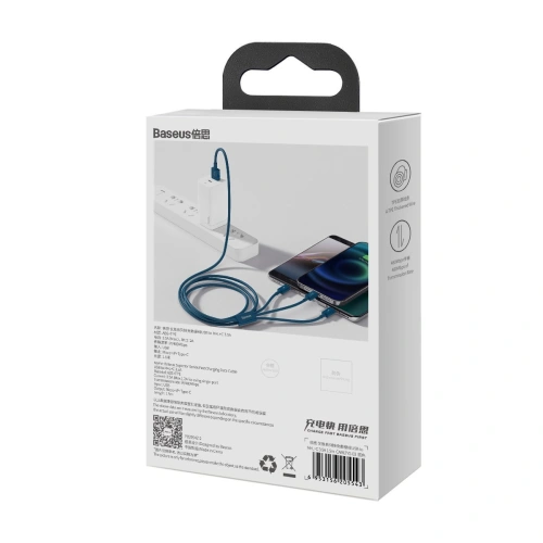 Kup Baseus 1.2m USB 3-in-1-Kabel Superior Series, USB zu micro USB / USB-C / Lightning, 3.5A, (blau) - BSU2681BLU - {ean13} - Sklep Home Screen