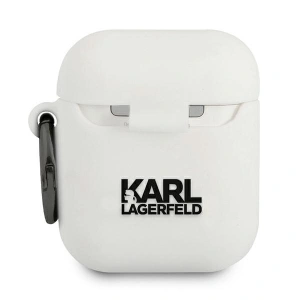Kup Etui Karl Lagerfeld KLACA2SILCHWH Apple AirPods cover biały/white Silicone Choupette - KLD481WHT - {ean13} - Sklep Home Screen