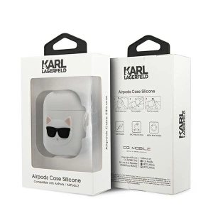 Kup Etui Karl Lagerfeld KLACA2SILCHWH Apple AirPods cover biały/white Silicone Choupette - KLD481WHT - {ean13} - Sklep Home Screen