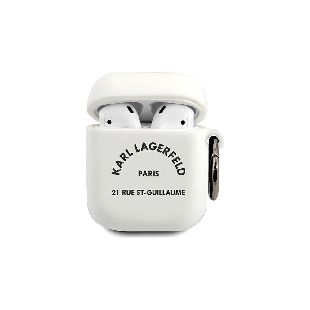 Etui Karl Lagerfeld KLACA2SILRSGWH Apple AirPods cover biały/white Silicone RSG