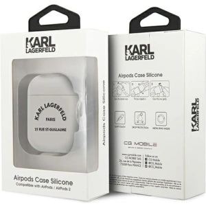 Kup Etui Karl Lagerfeld KLACA2SILRSGWH Apple AirPods cover biały/white Silicone RSG - KLD483WHT - {ean13} - Sklep Home Screen