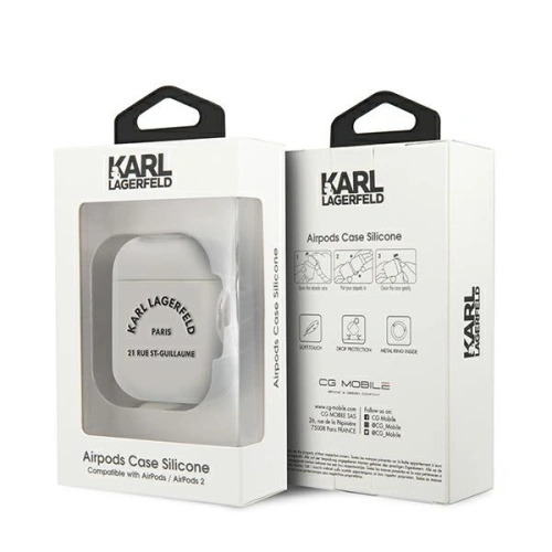 Kup Etui Karl Lagerfeld KLACA2SILRSGWH pentru Apple AirPods capac alb/white Silicon RSG - KLD483WHT - {ean13} - Sklep Home Screen