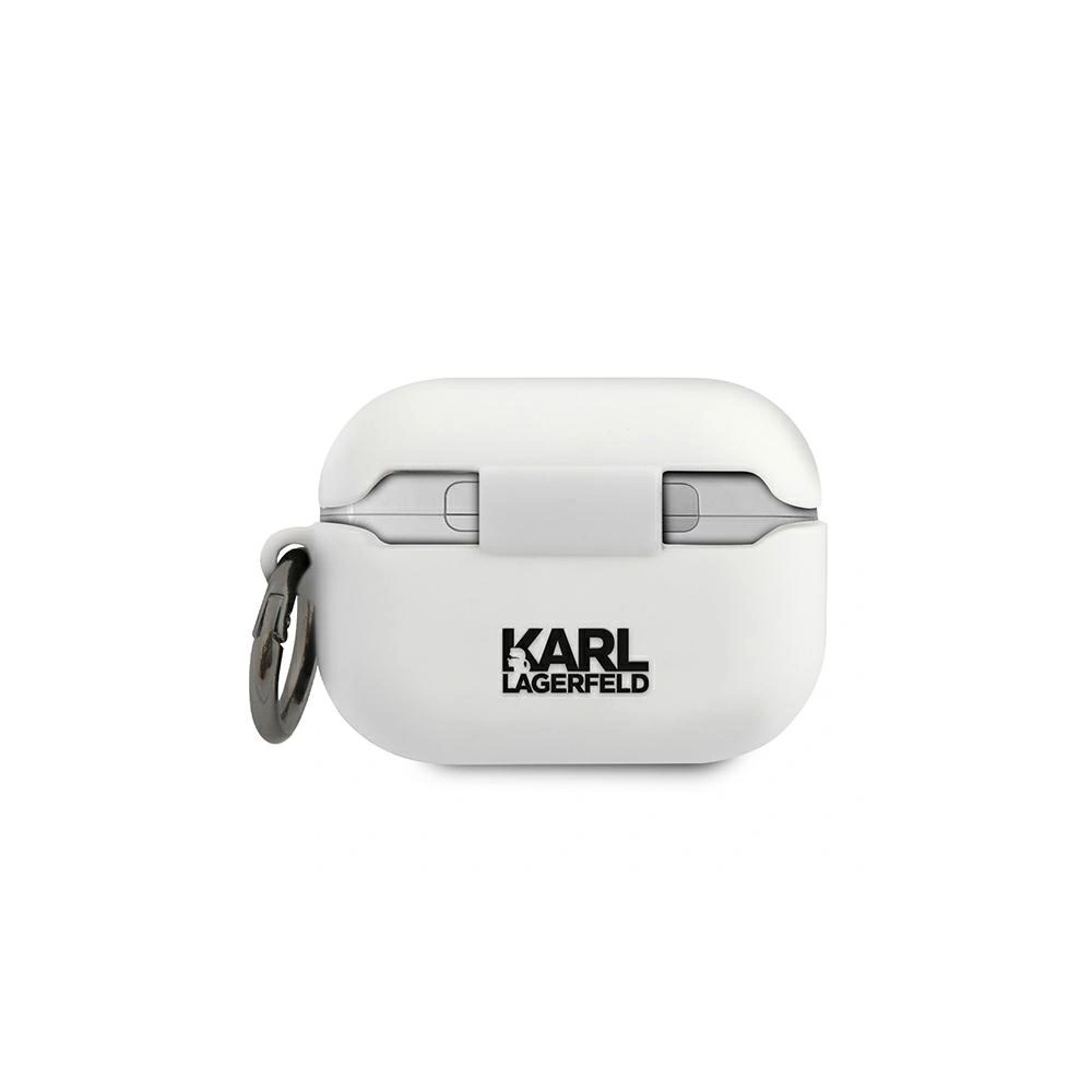 Etui Karl Lagerfeld KLACAPSILGLWH Apple AirPods Pro cover biały/white Silicone Ikonik