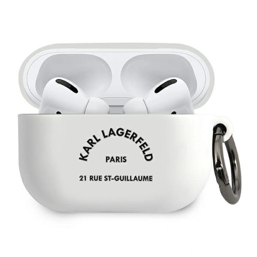 Kup Karl Lagerfeld Apple Tasche KLACAPSILRSGWH AirPods Pro Hülle weiß/weiß Silikon RSG - KLD487WHT - {ean13} - Sklep Home Screen