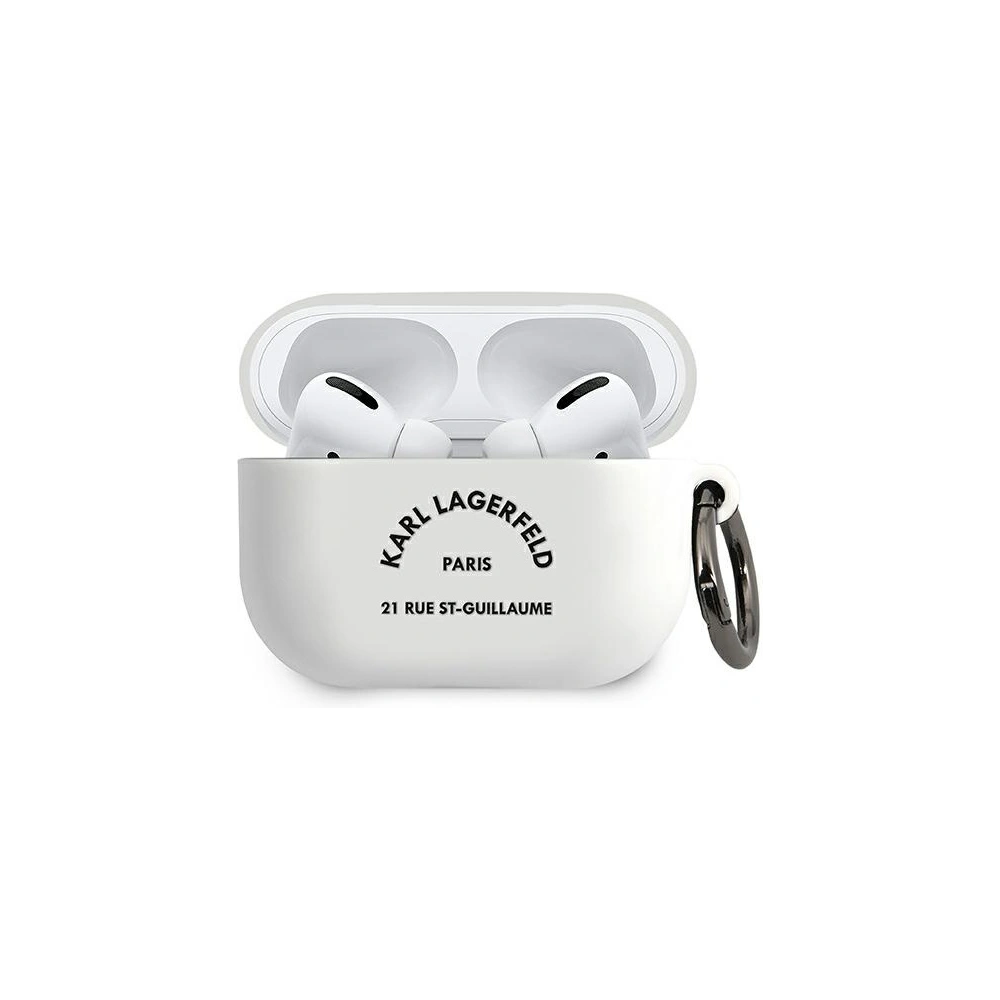 Etui Karl Lagerfeld KLACAPSILRSGWH Apple AirPods Pro cover biały/white Silicone RSG