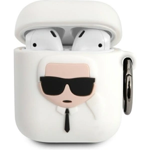 Kup Etui Karl Lagerfeld KLACCSILKHWH Apple AirPods cover alb/white Silicon Ikonik - KLD488WHT - {ean13} - Sklep Home Screen