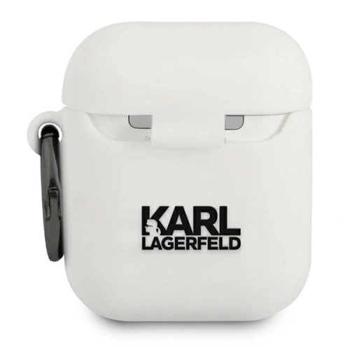 Kup Karl Lagerfeld Apple Tasche KLACCSILKHWH AirPods Hülle weiß/weiß Silikon Ikonik - KLD488WHT - {ean13} - Sklep Home Screen