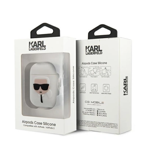 Kup Karl Lagerfeld Apple Tasche KLACCSILKHWH AirPods Hülle weiß/weiß Silikon Ikonik - KLD488WHT - {ean13} - Sklep Home Screen