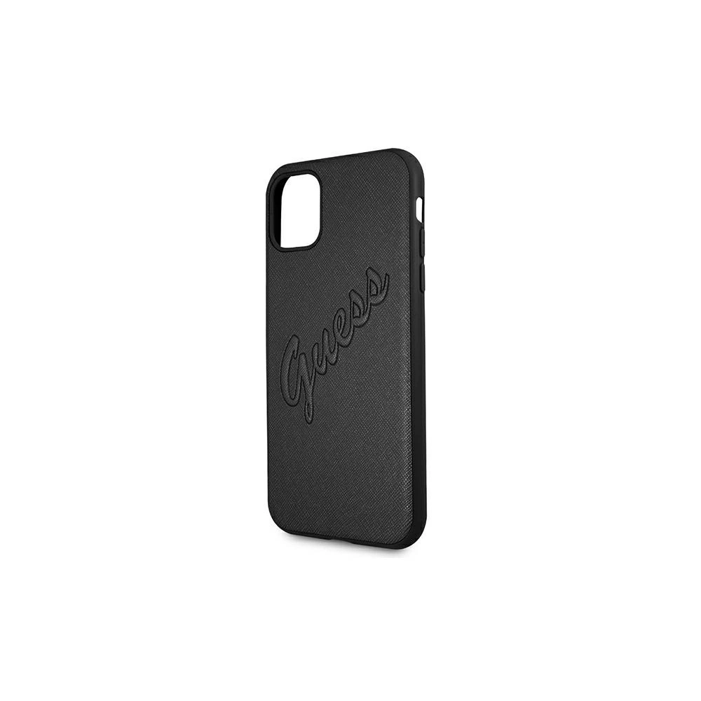 Etui Guess GUHCN61RSAVSBK Apple iPhone 11 czarny/black hardcase Saffiano Vintage Script