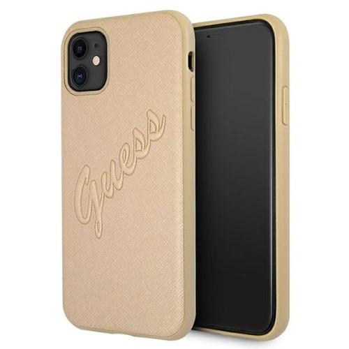 Kup Etui Guess GUHCN61RSAVSLG Apple iPhone 11 zlatý/gold hardcase Saffiano Vintage Script - GUE985GLD - {ean13} - Sklep Home Screen