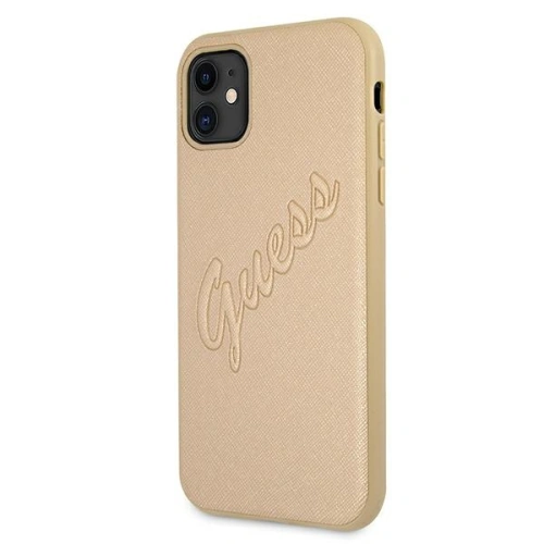 Kup Etui Guess GUHCN61RSAVSLG Apple iPhone 11 aur/gold hardcase Saffiano Vintage Script - GUE985GLD - {ean13} - Sklep Home Screen