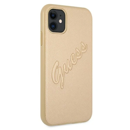 Kup Etui Guess GUHCN61RSAVSLG Apple iPhone 11 aur/gold hardcase Saffiano Vintage Script - GUE985GLD - {ean13} - Sklep Home Screen
