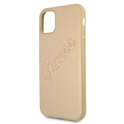 Kup Etui Guess GUHCN61RSAVSLG Apple iPhone 11 zlatý/gold hardcase Saffiano Vintage Script - GUE985GLD - {ean13} - Sklep Home Screen