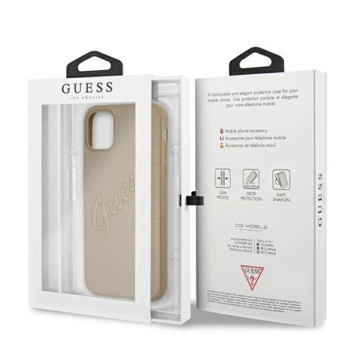 Kup Etui Guess GUHCN61RSAVSLG Apple iPhone 11 zlatý/gold hardcase Saffiano Vintage Script - GUE985GLD - {ean13} - Sklep Home Screen