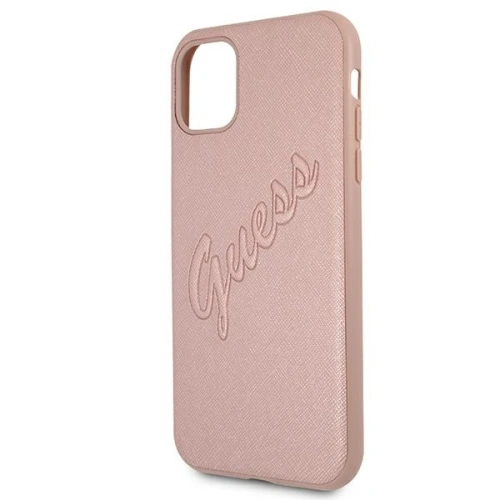 Kup Etui Guess GUHCN61RSAVSRG Apple iPhone 11 różowy/pink hardcase Saffiano Vintage Script - GUE986PNK - {ean13} - Sklep Home Screen