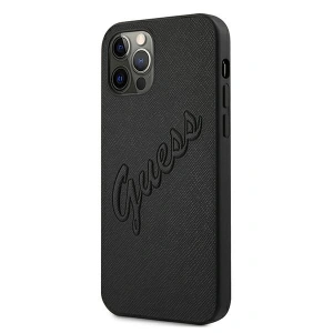 Kup Etui Guess GUHCP12LRSAVSBK Apple iPhone 12 Pro Max czarny/black hardcase Saffiano Vintage Script - GUE987BLK - {ean13} - Sklep Home Screen