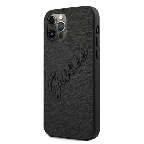 Kup Etui Guess GUHCP12LRSAVSBK Apple iPhone 12 Pro Max czarny/black hardcase Saffiano Vintage Script - GUE987BLK - {ean13} - Sklep Home Screen