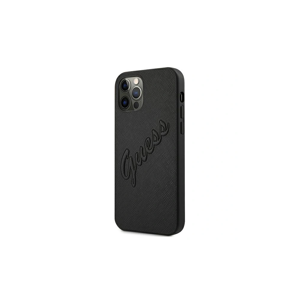 Etui Guess GUHCP12LRSAVSBK Apple iPhone 12 Pro Max czarny/black hardcase Saffiano Vintage Script