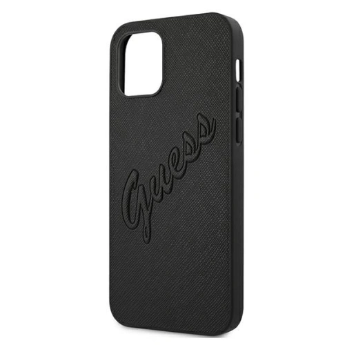 Kup Etui Guess GUHCP12LRSAVSBK Apple iPhone 12 Pro Max czarny/black hardcase Saffiano Vintage Script - GUE987BLK - {ean13} - Sklep Home Screen