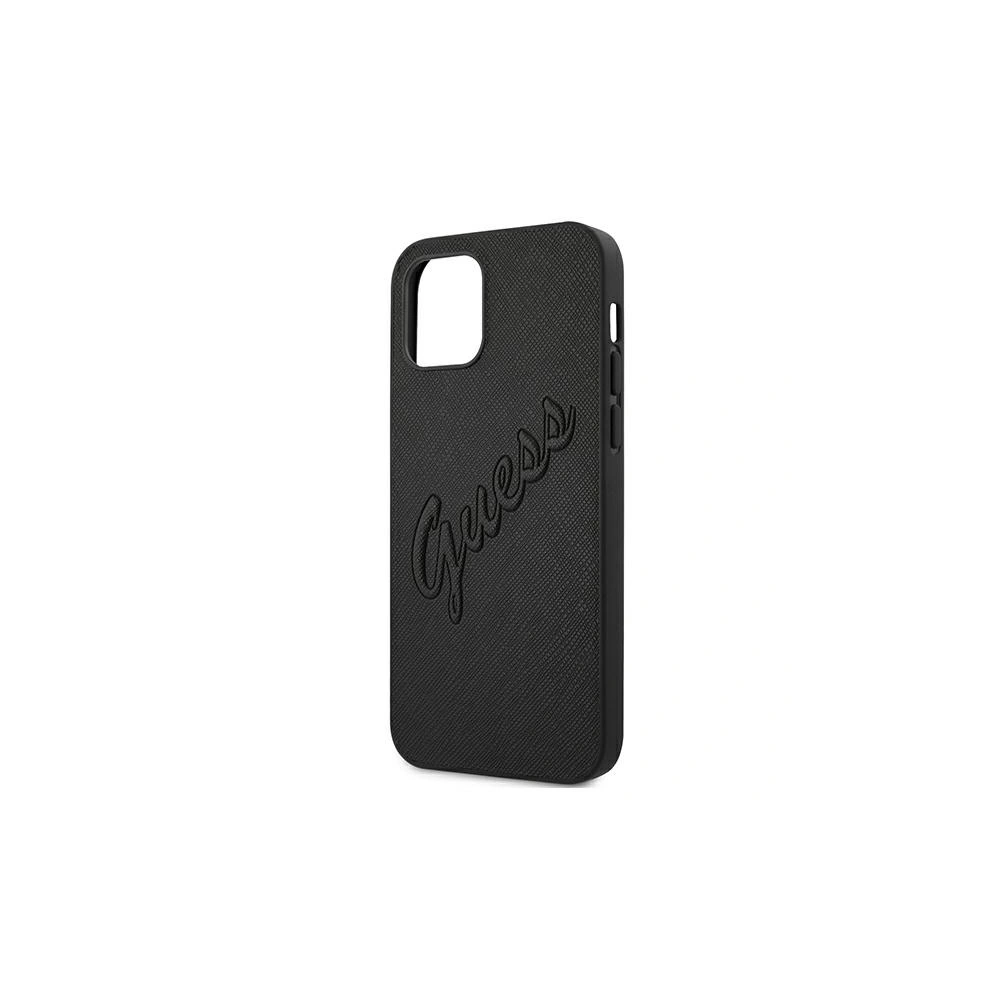 Etui Guess GUHCP12LRSAVSBK Apple iPhone 12 Pro Max czarny/black hardcase Saffiano Vintage Script