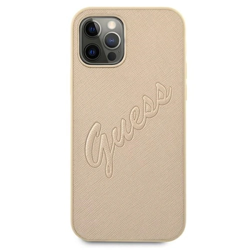 Kup Etui Guess GUHCP12LRSAVSLG Apple iPhone 12 Pro Max zlatý/gold hardcase Saffiano Vintage Script - GUE988GLD - {ean13} - Sklep Home Screen
