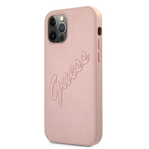 Kup Etui Guess GUHCP12LRSAVSRG Apple iPhone 12 Pro Max różowy/pink hardcase Saffiano Vintage Script - GUE989PNK - {ean13} - Sklep Home Screen
