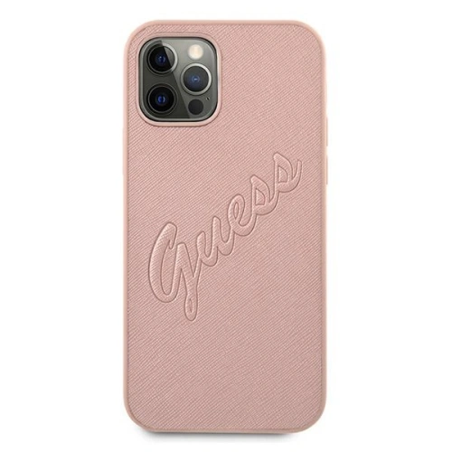 Kup Etui Guess GUHCP12LRSAVSRG Apple iPhone 12 Pro Max różowy/pink hardcase Saffiano Vintage Script - GUE989PNK - {ean13} - Sklep Home Screen