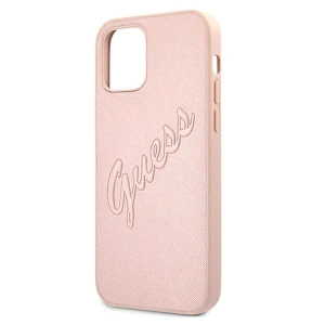 Buy Guess GUHCP12LRSAVSRG Apple iPhone 12 Pro Max pink hardcase Saffiano Vintage Script - GUE989PNK - {ean13} - Home Screen Store Europe