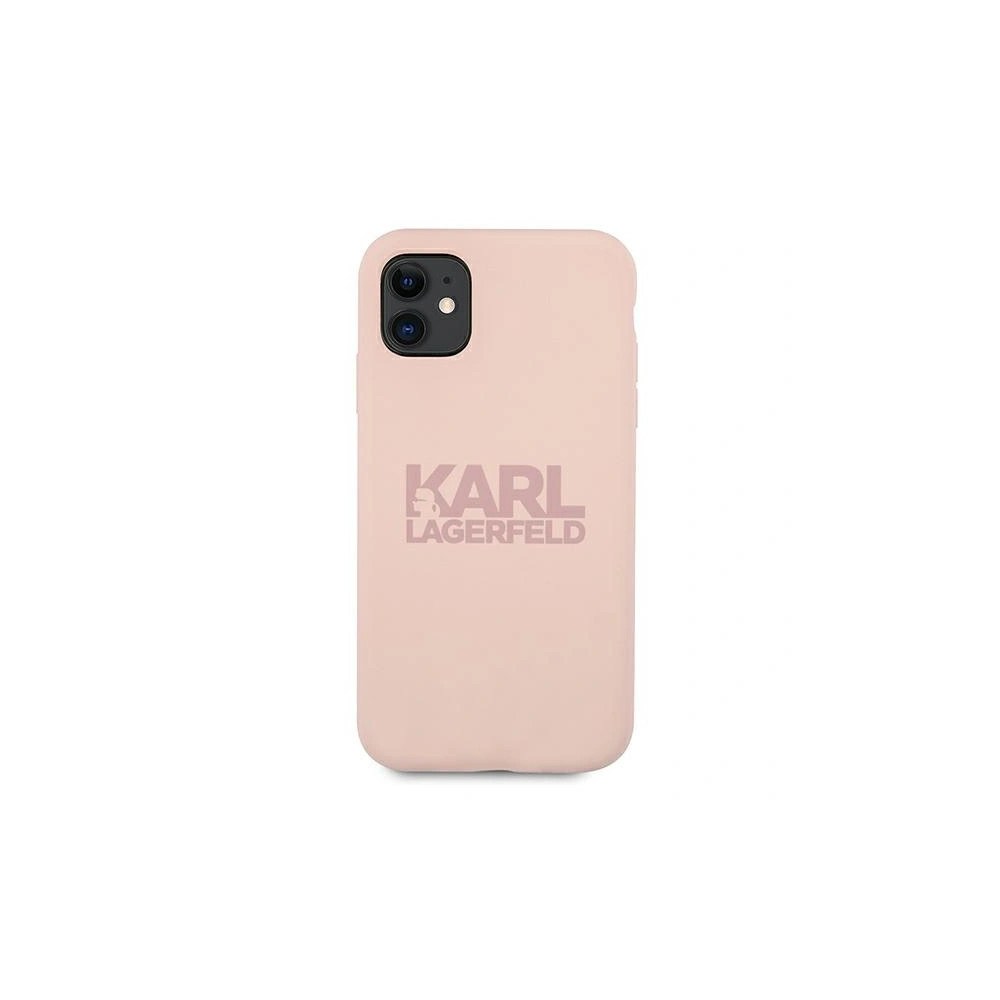Etui Karl Lagerfeld KLHCN61STKLTLP Apple iPhone 11 Silicone Stack Logo różowy/pink