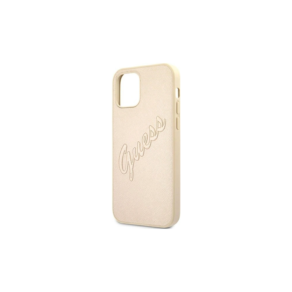 Etui Guess GUHCP12MRSAVSLG Apple iPhone 12/12 Pro złoty/gold hardcase Saffiano Vintage Script