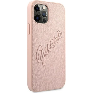 Kup Etui Guess GUHCP12MRSAVSRG Apple iPhone 12/12 Pro rózsaszín/pink kemény tok Saffiano Vintage Script - GUE992PNK - {ean13} - Sklep Home Screen