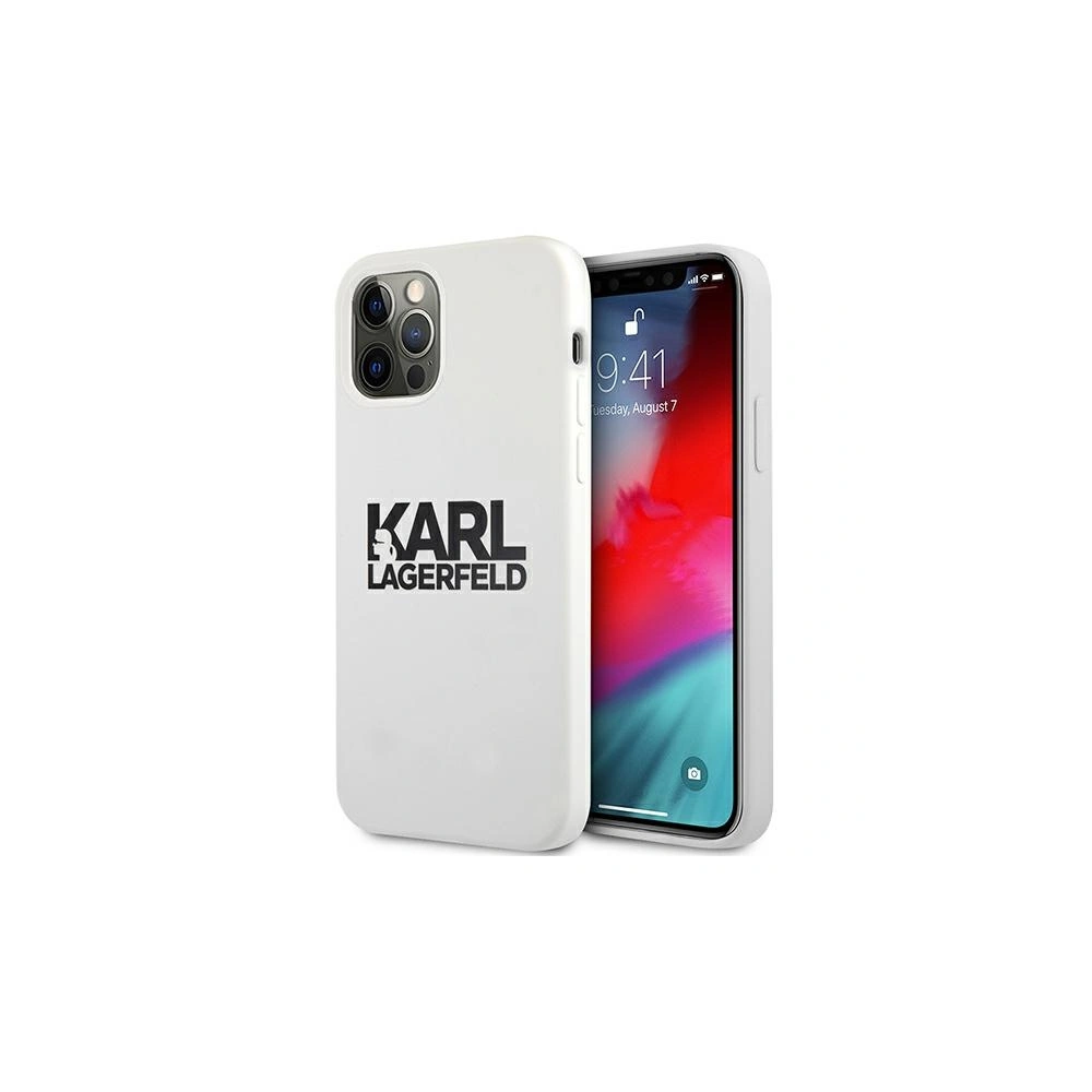 Etui Karl Lagerfeld KLHCP12MSLKLWH Apple iPhone 12/12 Pro Silicone Stack Logo biały/white